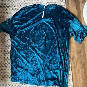 NWT ASOS Blue Velvet oversized T-Shirt dress